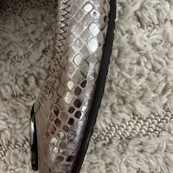 Tory Burch Silver Snakeskin Flats - Picture 2 of 2